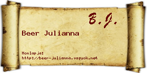 Beer Julianna névjegykártya